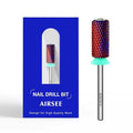 AIRSEE Tungsten Carbide Acrylic Nail Drill Bit Super Cut Bit Efile Electric File Machine Head Tip for Manicure Polishing Art Remove Gel Professional 3/32" Beginner Safety Crystal Top Barrel Coarse