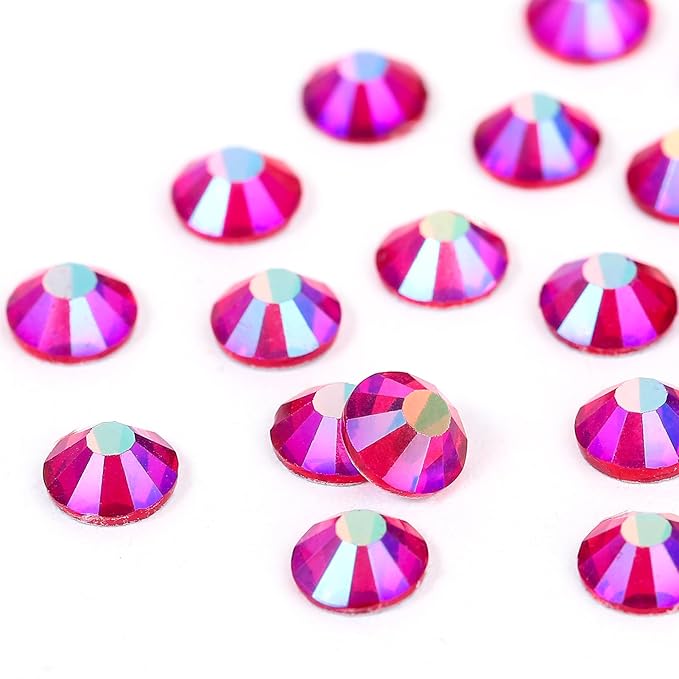 Novani Rhinestones 3000Pcs Flatback Crystal Round Loose Gemstones Glass Rhinestones for Crafts Makeup Nail Art Clothes Shoes DIY Decorations(SS8, 2.3-2.5mm,Light Siam AB)