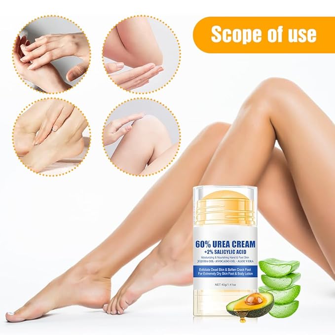 60% Urea Hydrating and Anti-Cracking Foot Cream, 2025 Upgraded Moisturising and Relieves Cracking and Dryness Foot Cream, Foot Lotion Heel Stick Repairs and Hydrates Dry and Cracked Feet and Hand (2)