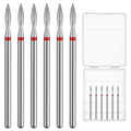 Cuticle Drill Bit,Nail Drill Bits Flame Cuticle Clean Drill Bit for 3/32''Electric Nail File Machine Cuticle Bit Nail Prep Tool (Red, Flame)