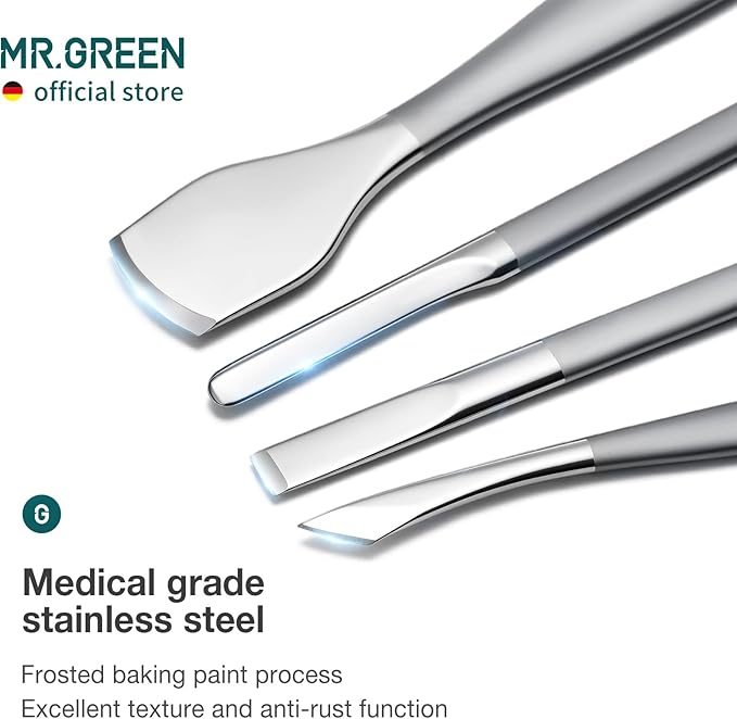 MR.GREEN Pedicure Knife Set Professional Ingrown Toenail Clippers Foot Care Tools Stainless Steel Nail Cuticle Nippers Remover Kits (7 Pcs Set Contain Nail Clipper)