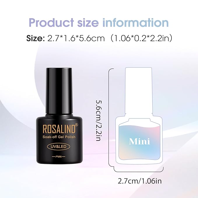 ROSALIND 42 Pcs Gel Nail Polish Set, 38 Colors All Seasons Nail Polish Set Colorful Begginer Kit with Base Coat & Glossy/Matte/Glitter Top Coat, Gel Nail Art Manicure Salon DIY Gifts