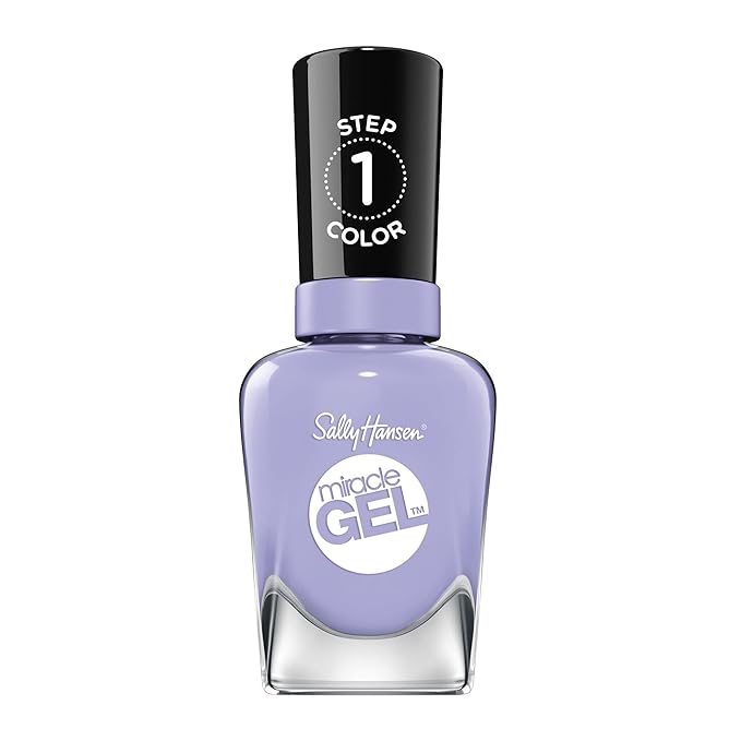 Sally Hansen Miracle Gel Salon Quality Nail Polish | Gel-Like Formula, Two-Step System, No UV Light Needed, Long Lasting | Opaque, Glossy | 601 Crying Out Cloud | Blue Lavender Nail Color