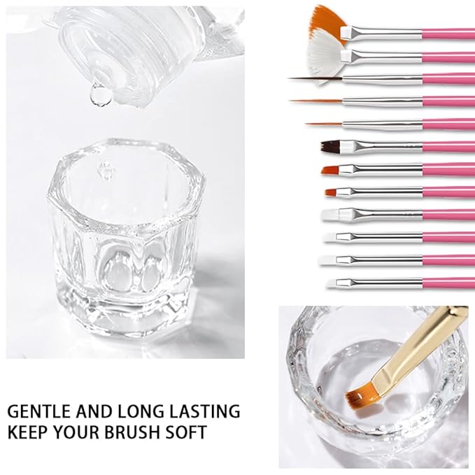AIJIMEI Acrylic Nail Brush Cleaner - Liquid Paint Brush Cleaner for Acrylic Powder Gel Polish Brush Nails Artists 250ml/8.5 FL.OZ
