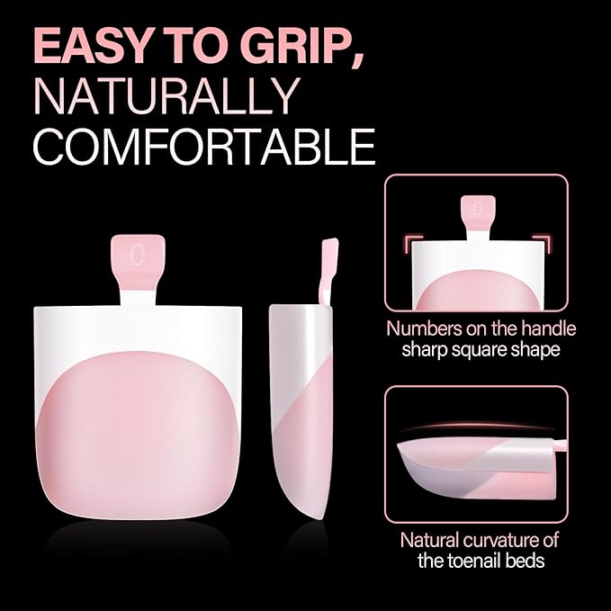 AILLSA Toe Nail Press Ons, French Tips Toe Press On Nails, 15 Sizes Short Square Full Cover Fake Toenails 150PCS, Baby Pink Acrylic Wearable Full Cover DIY Nail Art for Women