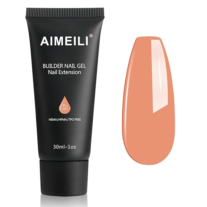 AIMEILI Poly Nail Extension Gel Builder - NAIL GEL HEMA FREE POLY NAIL ENHANCEMENT - DIY Nail Art Design Salon At Home Gift for Women - 061