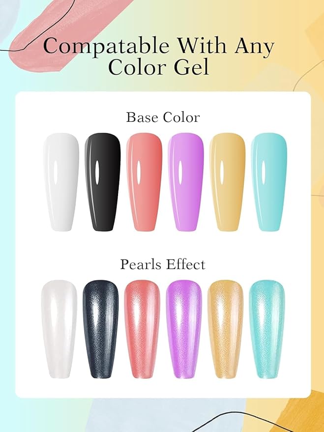 Pearl Chrome Nail Powder BISHENGYF:【Super Mirror Effect】White Pearl Chrome Nail Powder Ice Transparent Aurora Chrome Nai l Powde r for Nails Art DIY