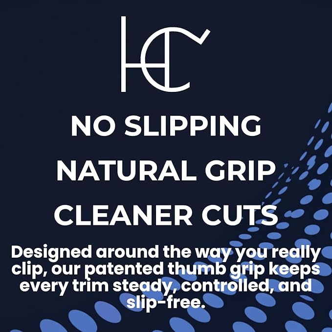 Nail Clippers, Stylish, Comfortable for Seniors, Fingernails, Premium Stainless Steel, Curved Edge, Wide Jaw, Ergonomic, Thumb Rest, Comfort Cuts, Women, Men, Teens, Special Needs, (Blue)