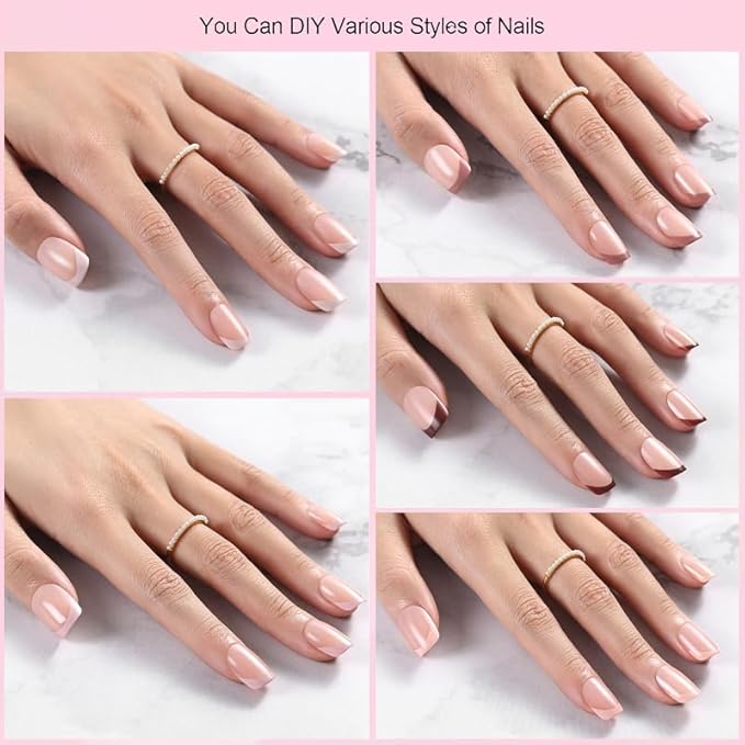 300Pcs Square French Tip Press on Nails, Multicolor Extra Short Soft Gel Nail Tips, Pre-lasting Acrylic Fake Nails, No Need to File False Nail Tips Extension for Women Nails DIY in 15Sizes