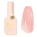 Rubber Builder Base Gel, Hema Free TPO Free Strengthening Gel for Nails Nude Pink 10ml, LED UV Curing Needed, Salon Nail at Home Manicure