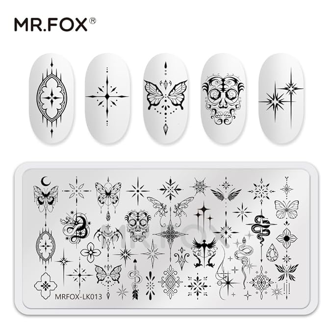 5 Pcs Nail Plates Stamping Set Starry Star Moon Esoteric Elements Nail Art DIY Stamping Template