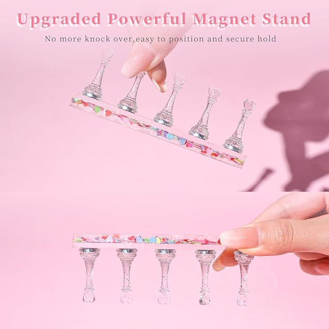 MAYEEN Lovely Nail Stand for Press Ons Upgraded Raised Nail Holder For Painting Nails Press On Nail Stand Nail Holders For Press On Nail Art Nail Practice Display Nail Kit Home DIY Salon Supplies