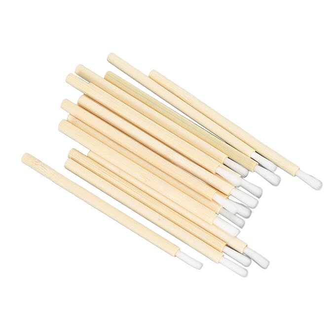 100pcs Disposable Bamboo Handle Lip Brush, Portable Lip Brush Applicator, Makeup Tool Lip Gloss Wand Eyelash Extension Lipstick Applicator for Kitchen Appliance