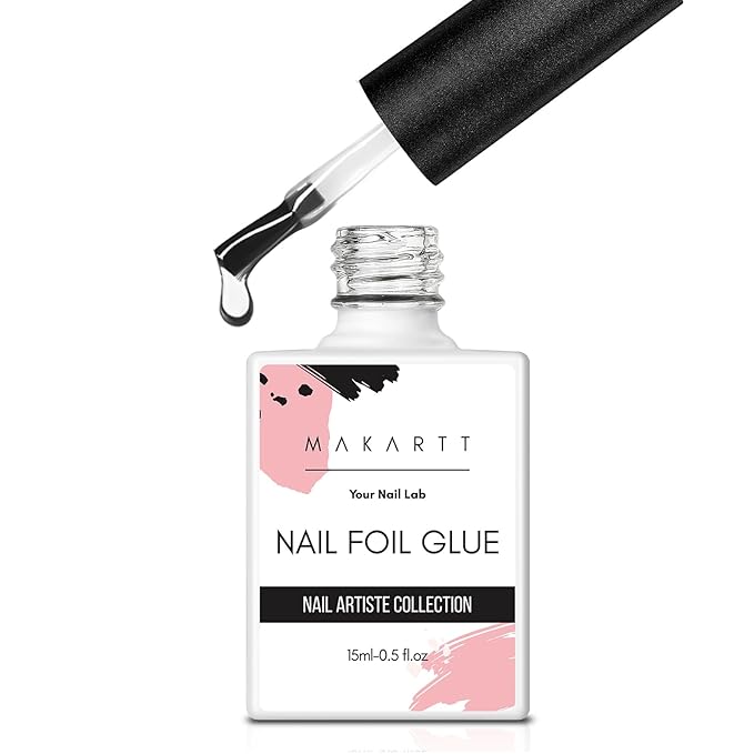 Makartt Nail Foil Glue Gel for Nail, Foil Gel Transfer for Nails Art Stickers Strong Adhesion Foil Transfer Gel Soak Off Salon DIY UV LED Lamp Required 15ML(0.5 fl.oz)