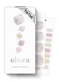 ohora Semi Cured Gel Pedi Strips (P Kagerou) - Purple, Works with Any UV/LED Lamps, Salon-Quality, Long Lasting, Easy to Apply & Remove - Includes 2 Prep Pads, Nail File & Wooden Stick
