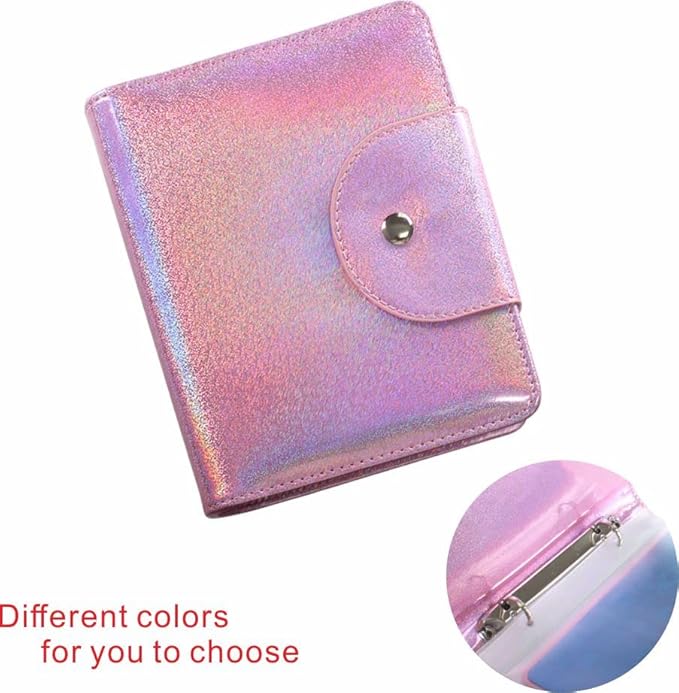VNC 20 Slots Nail Art Stamp Plate Holder Stamping Plates Storage Bag Cases Rainbow Replaceable XL Plates Big Size 9.5x14.5CM Organizers (C-Pink)