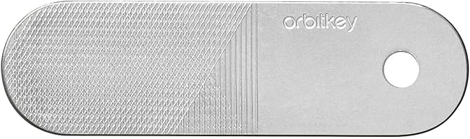 Orbitkey Nail File & Mirror for Key Organizer or Key Ring, Add On | 2-in-1 Compact Beauty Tool Nail File & Mirror | Made with Stainless Steel, Slim and Durable