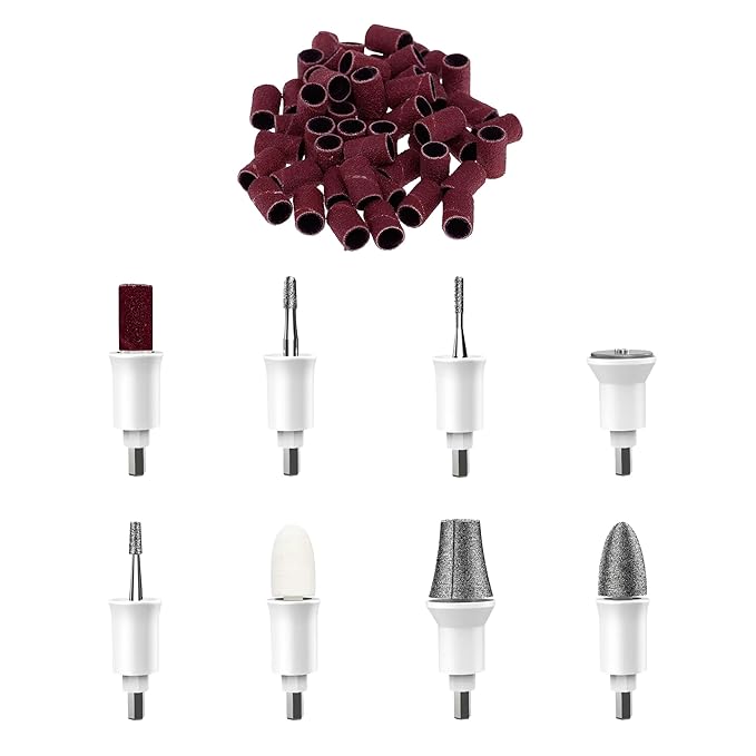 Replacement Nail Drill Bits and 50 Sanding Bands for PediLux Pro Professional Manicure and Pedicure Kit
