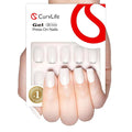 Curvlife Soft Gel Press on Nails with Fake Nail Tips and Ceramic Style Glossy Design Full Cover 15 Sizes Gel Nails, Women Reusable Nail Kit with Nail Glue Adhesive Tabs Nail File