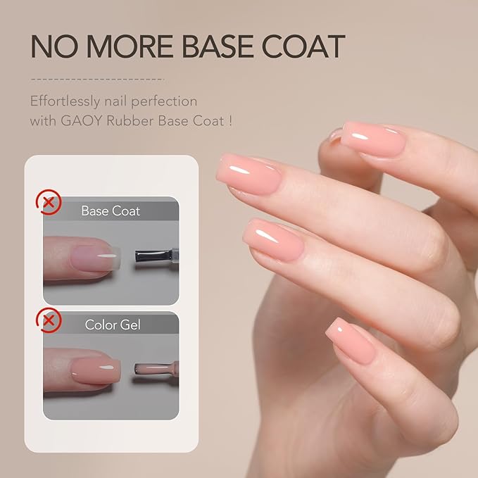 GAOY 6 Colors Rubber Base Gel Set and Gel Top Coat and Base Coat Set