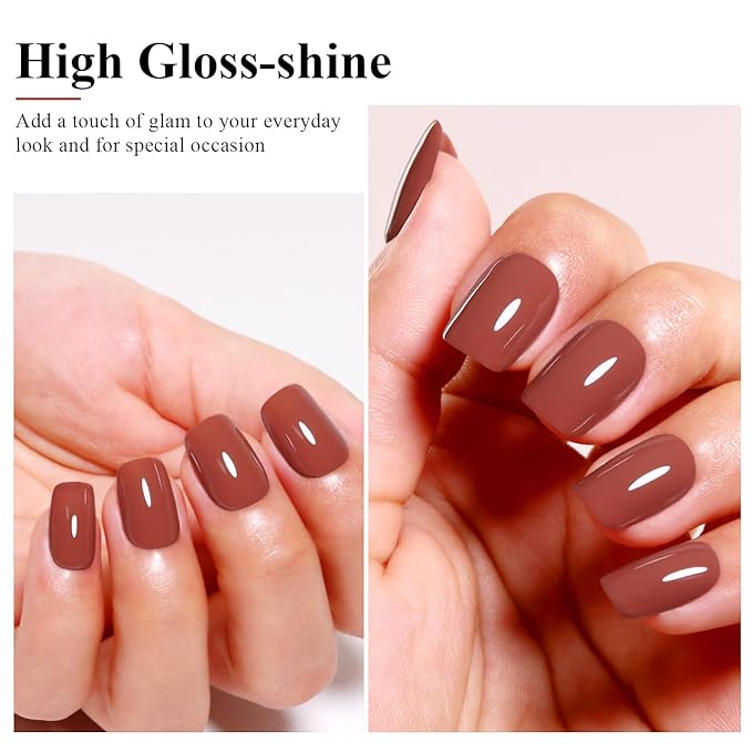Imtiti 10ML Chocolate Moose Nail Gel Polish Soak Off LED UV Brown Gel Polish DIY at Home Salon Art Gift for Women Girls 1PCS