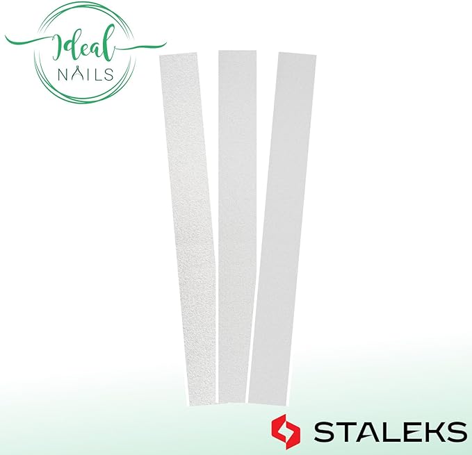 STALEKS PRO Expert 20 Disposable White Straight Nail File Abrasives (180 Grit, 30 Pcs) – Soft Foam Layer for Natural & Artificial Nail Shaping (140x18mm)