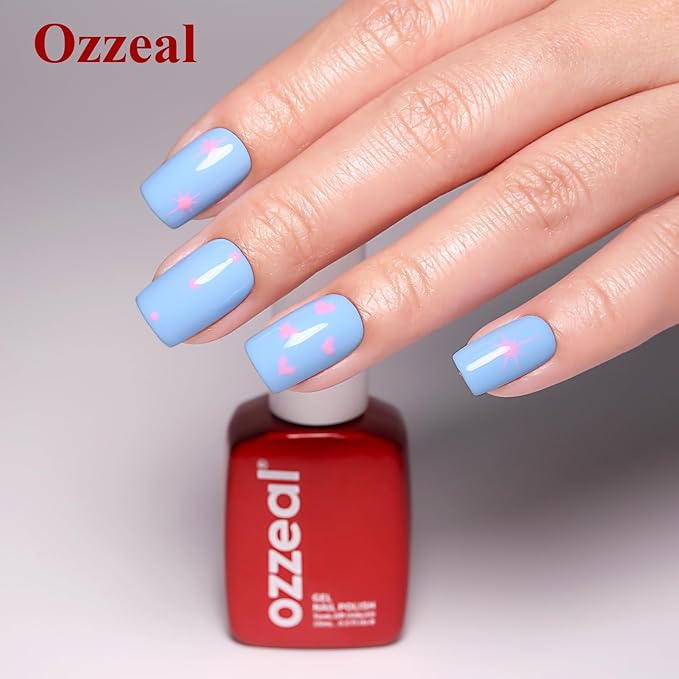 Gel Polish, 0.5 Fl Oz Light Blue Gel Nail Polish Spring Summer Soak off LED UV Gel Nail Polish Art Starter Manicure Salon DIY Nail Gel Polish