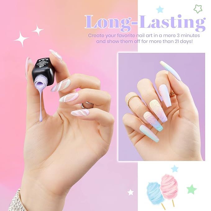 Beetles Pastel Gel Nail Polish - 6 Colors Macaron Pastel Easter Gel Polish Set Light Pink Blue Green Yellow Purple Nails Soft All Season Soak Off Uv Gel Manicure Nail Art Design DIY Home Salon