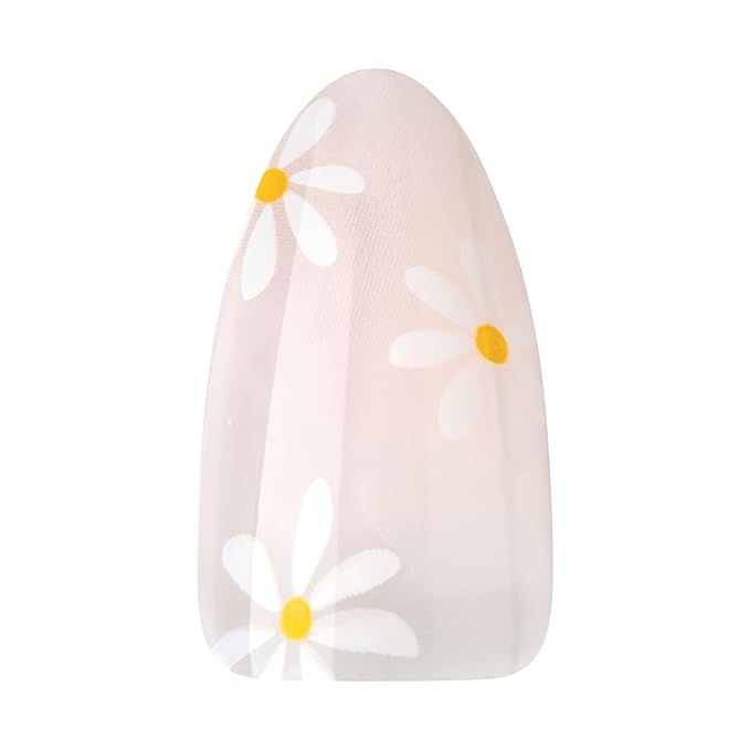 KISS Salon X-tend, Press-On Nails, Nail glue included, 'Red Flags', Light Pink, Medium Size, Almond Shape, Includes 30 Nails, 5Ml Led Soft Gel Adhesive, 1 Manicure Stick, 1 New Mini File, New Prep Pad