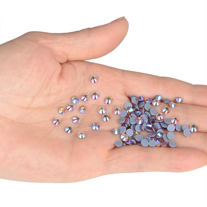 NCB 288pcs Hotfix Rhinestones Bulk, Crystal Hot Fix Rhinestones for Crafts Clothes DIY Decoration (Topaz AB, SS30 6.3mm)