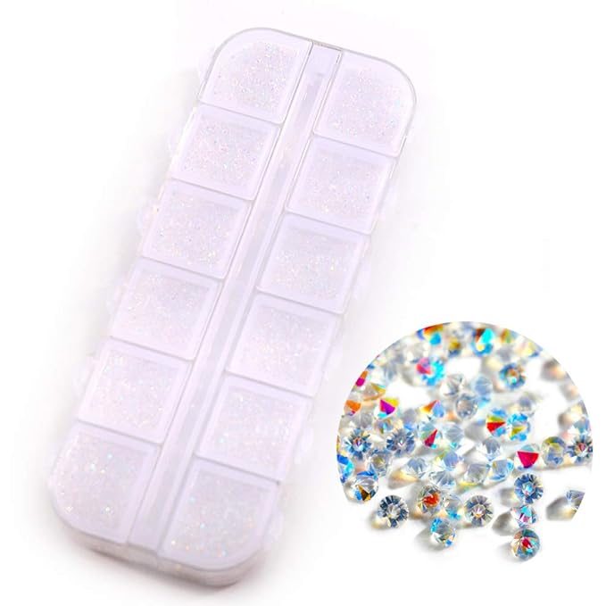 17280Pcs Micro Crystal Strass Glass Nail Art Rhinestones 1.1MM Mini Diamond Manicure DIY Accessories (AB)