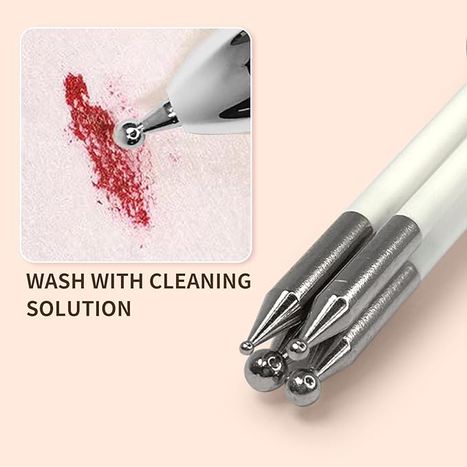Nail Dotting Pen in Ballpoint Pen Design, Tiny Paint Brushes Liner Brush for Nails Gel, Uv Gel, Rhinestone Precision Tools for Manicure DIY,YGJ-010