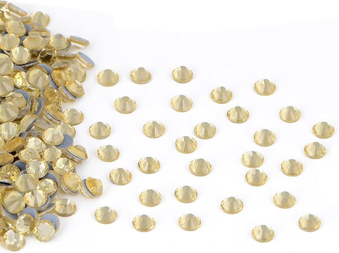 2880 pcs SS3 Jonquil Hotfix Rhinestones Flatback Round Crystal Glass Rhinestones Gems for Crafts Nail Face Art Clothes Shoes Bags DIY