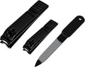 Nail Clippers Set, Sharp Stainless Steel Fingernail and Toenail Clippers, Nail Clippers for Thick Nails or Ingrown Nails, Perfect 3 PCS Black Nail Cutter for Men/Women/Kids, Set Include Nail File.