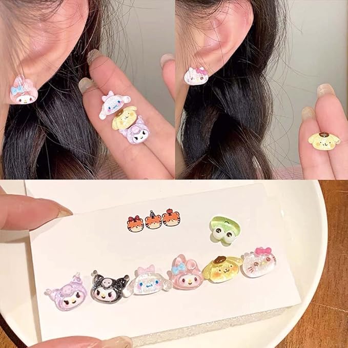 80Pcs Kawaii Nail Charms Set, 3D Cartoon Colorful Nails Accessories for DIY Nail Art, Y2k Resin Rhinestones Nail Decorations (80P)