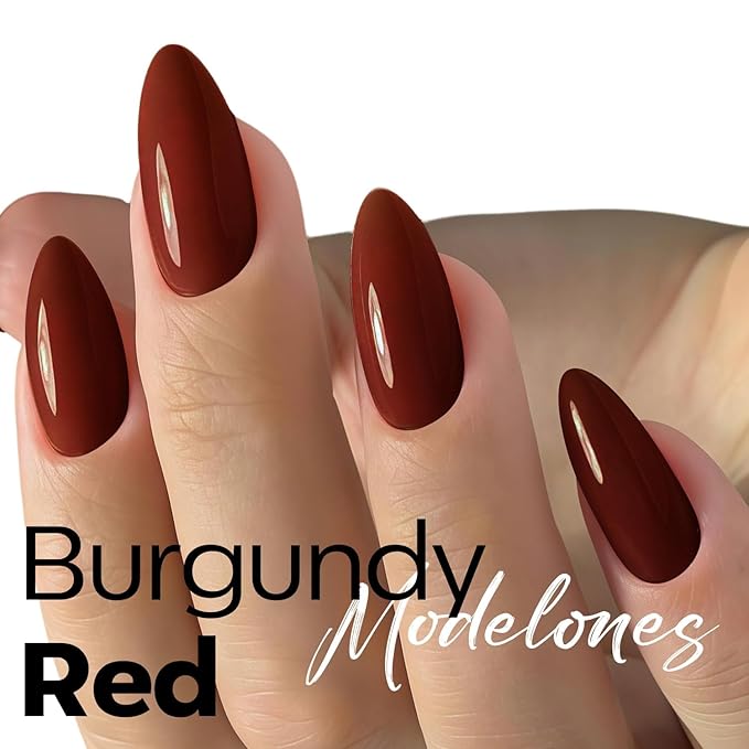 modelones Red Gel Nail Polish Burgundy Red Nail Dark Red Brown Gel Nail Polish Soak Off Nail Art Manicure 15 ML