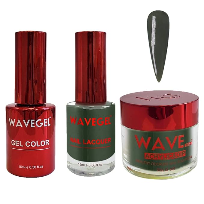 WAVEGEL Soak-Off Gel, Nail Lacquer & Acrylic/Dip Powder Matching Set - Queen Collection - #102 Rana