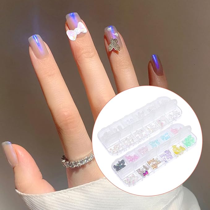 Beaupretty 120pcs Bear and Butterfly Nail Charms for Nail Art Decoration Resin for Craft Projects for Manicure and Creative Designs