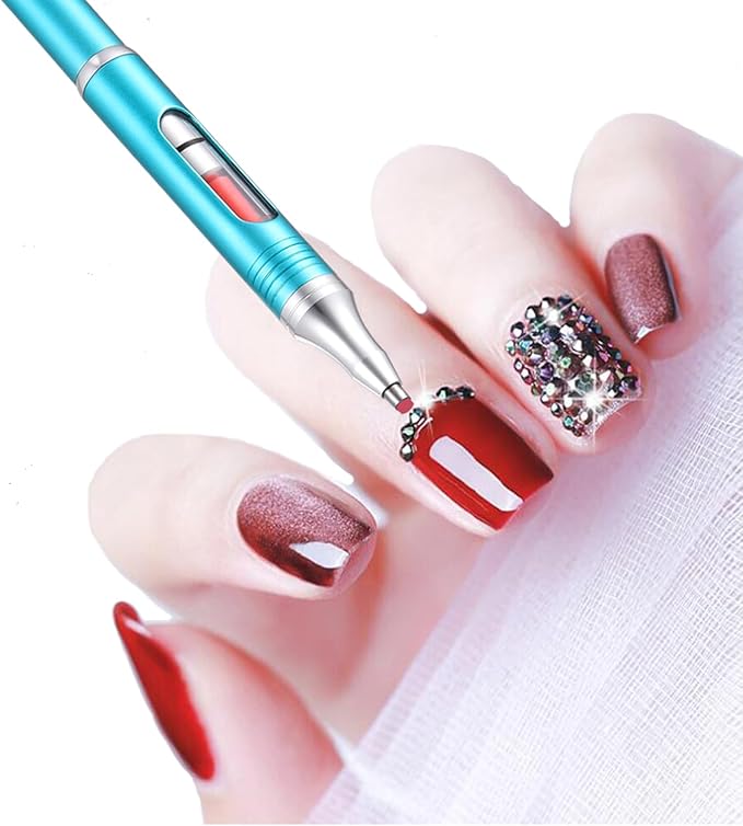 Diamond Art Pen Refillable Wax Pen for Diamond Painting, Metal 5D Diamonds Art Accessories Pens with a Multi Placer, Blue