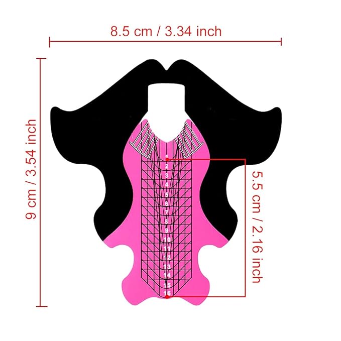 Tvoip 100Pcs/Pack Nail Forms Extension Tips Guide Extension French DIY Tool Fish Acrylic UV Gel Nail Art Tools Builder Sticker Sculpting (Pink)