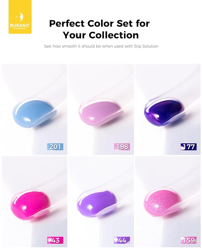 BURANO Poly Extension Gel Nail Kit, 6 Colors Nail Poly Nails Builder Gel Set for Beginner & Professional Using, DIY Starter Kit Nail Art Gift (purple)