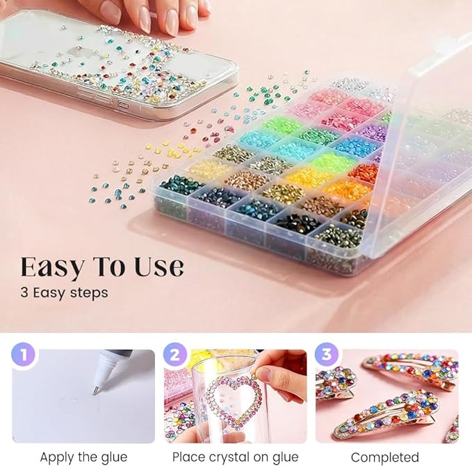 Resin Jelly Rhinestones for Crafting,Colorful DIY Resin Rhinestone Kit,Colors Jelly Rhinestones for Bedazzling,Multi Colored Gemstones Flatback Bedazzler Crafts Clothes Crafting Clothing (30,000 Pcs)