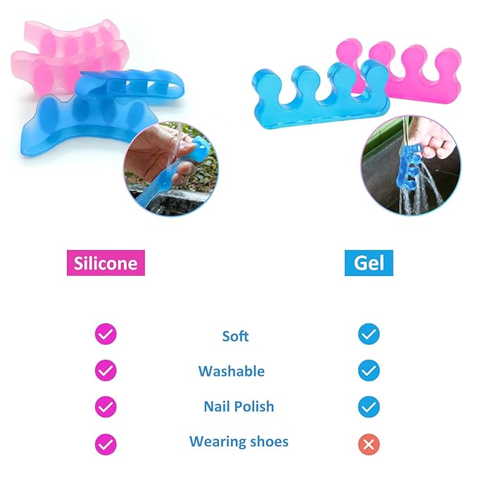 SUNFATT Toe Separators for Women,Toe Spacers for Women,Relieves OverlappingToes,Bunions Corrector and Hammer Toe Pain,Gel Toe Spreader Separates Toes and Relaxes Toes.