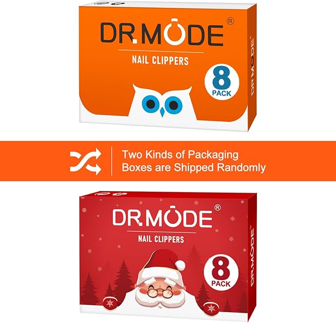 DRMODE Finger Nail Clippers Adult - 8 Pack Nail Clippers Set for Men Women with Nail File, Sharp Stainless Steel Fingernail & Toenail Clippers Curved Cutter Trimmer