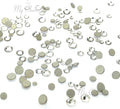 clear Crystal (001) tiny small sizes mixed with Austrian crystal Austria 2058 xilion rose flatbacks sizes ss3, ss5, ss6, ss7, ss9, ss10 no-hotfix rhinestones nail art 144 pcs (1 gross) round bling diy