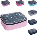 Small Clear Nail Polish Organizer Holds 30 bottles(15ml-0.5fl.oz) Nail Polish Case Multifunctional Nail Polish Bag organizer, Cosmetic Travel Makeup Cases for Women Pink