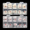krofaue Nail Tips Lady French Style Acrylic Artificial Half Cover False Nail Tips with Box Ideal for Salons and Home DIY Manicure,10 Sizes,1000PCS (Natural and Clear)