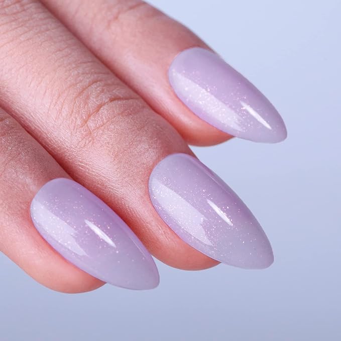 Jelly Gel Nail Polish,15ml Lavender Purple Gold Glitter