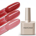 MAYCHAO Jelly Gel Nail Polish -15ML Blush Pink Jelly Gel Polish Soak Off UV LED Nude Pink Nail Polish for DIY Manicure Home Salon Nail Art, 0.5 OZ