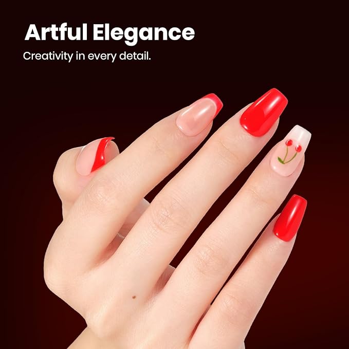 Beetles Red Gel Polish - 15ML/0.51Fl Oz, Red Gel Nail Polish, Same Color Same Bottle STAY SHINING Series, Soak Off UV LED Lamp Spring Nails Art, Long-Lasting Manicure Salon DIY Home Valentines Nails